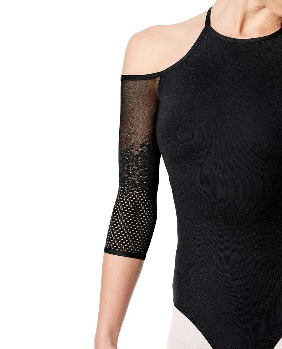 3/4 Sleeve Leotard Floral Mesh Justyna