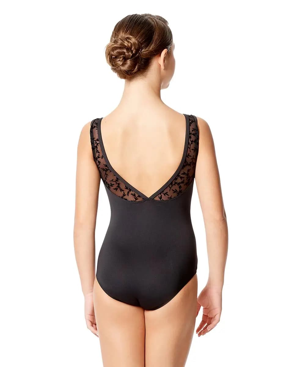 Girls Flocked Mesh Tank Leotard Alegria