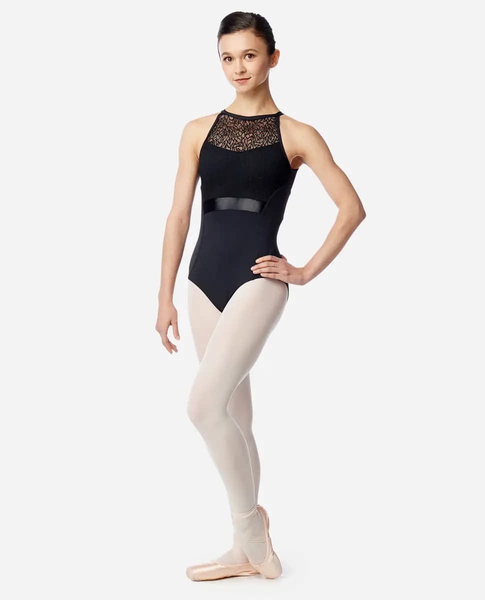 Womens High Neck Lace Leotard Callie