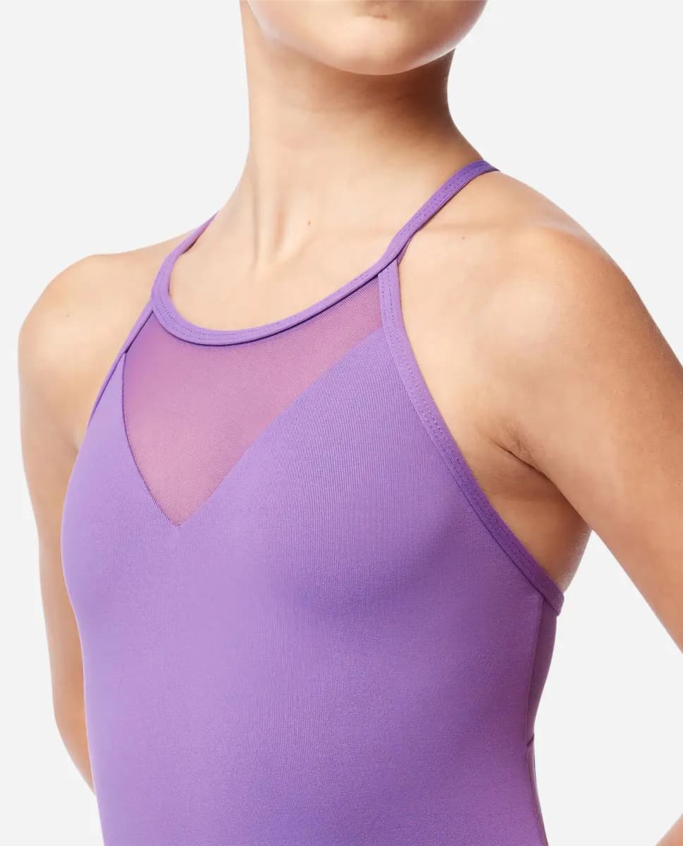 Girls Crisscross Back High Neck Leotard Juniper