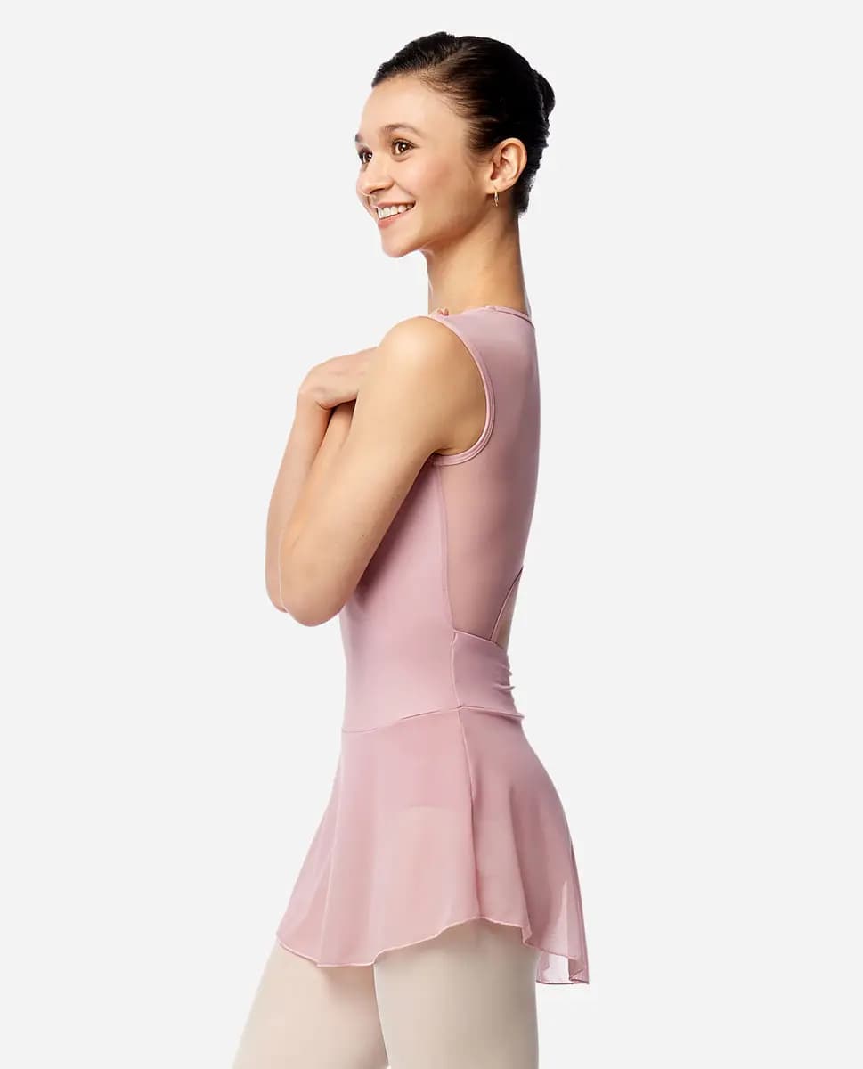 Womens Skirted Cap Sleeve Leotard Julia