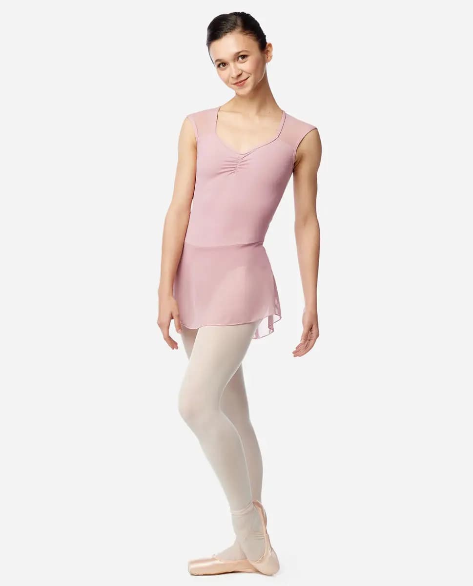 Womens Skirted Cap Sleeve Leotard Julia