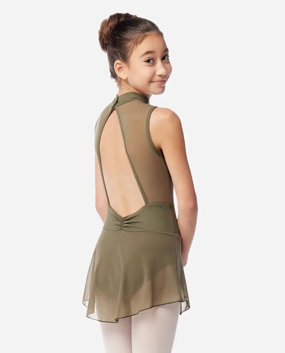 Girls Skirted Mock Neck Leotard Isabelle