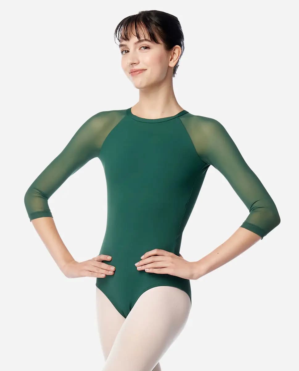 Womens High Neck 3/4 Sleeve Leotard Maeve