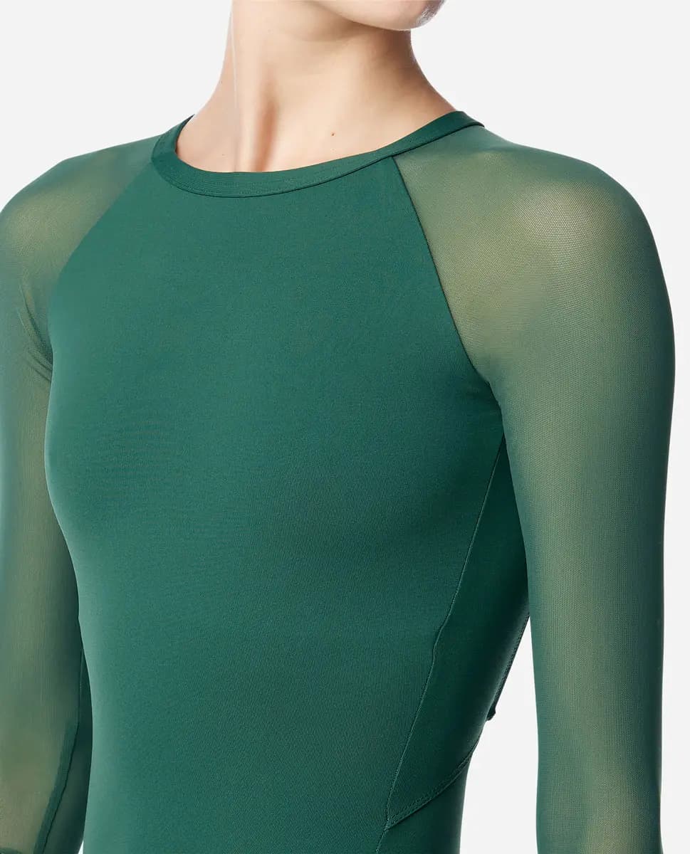 Womens High Neck 3/4 Sleeve Leotard Maeve