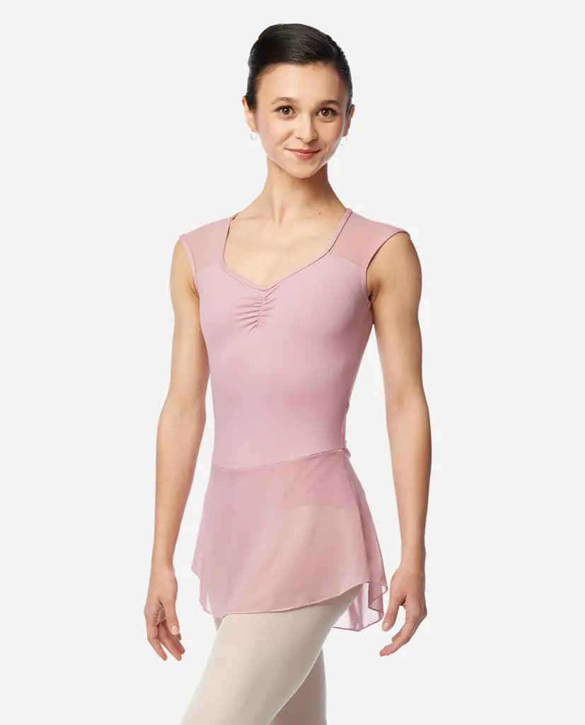 Womens Skirted Cap Sleeve Leotard Julia