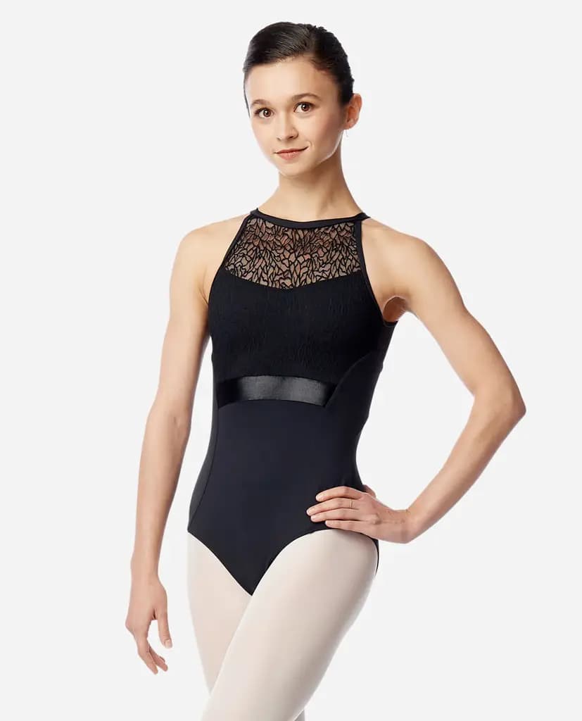 Womens High Neck Lace Leotard Callie